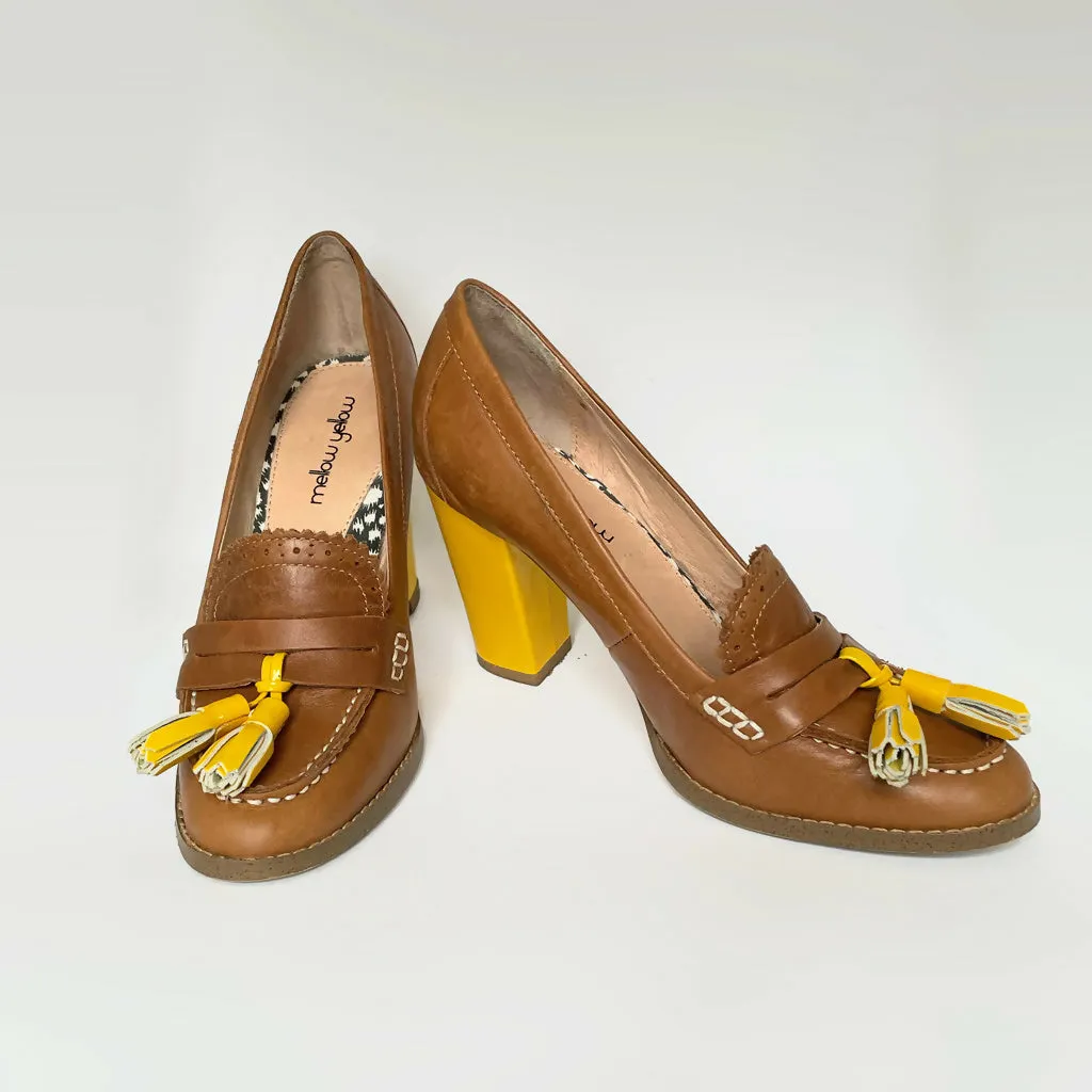 High-Heel Leder Loafers Gr.38