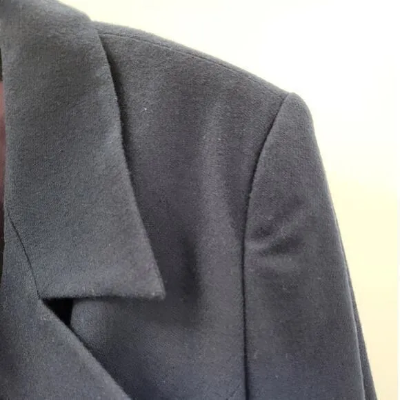 Hillard &amp; Hansen Vintage Blue Wool Double-Breasted Preppy Peacoat Jacket Coat‎