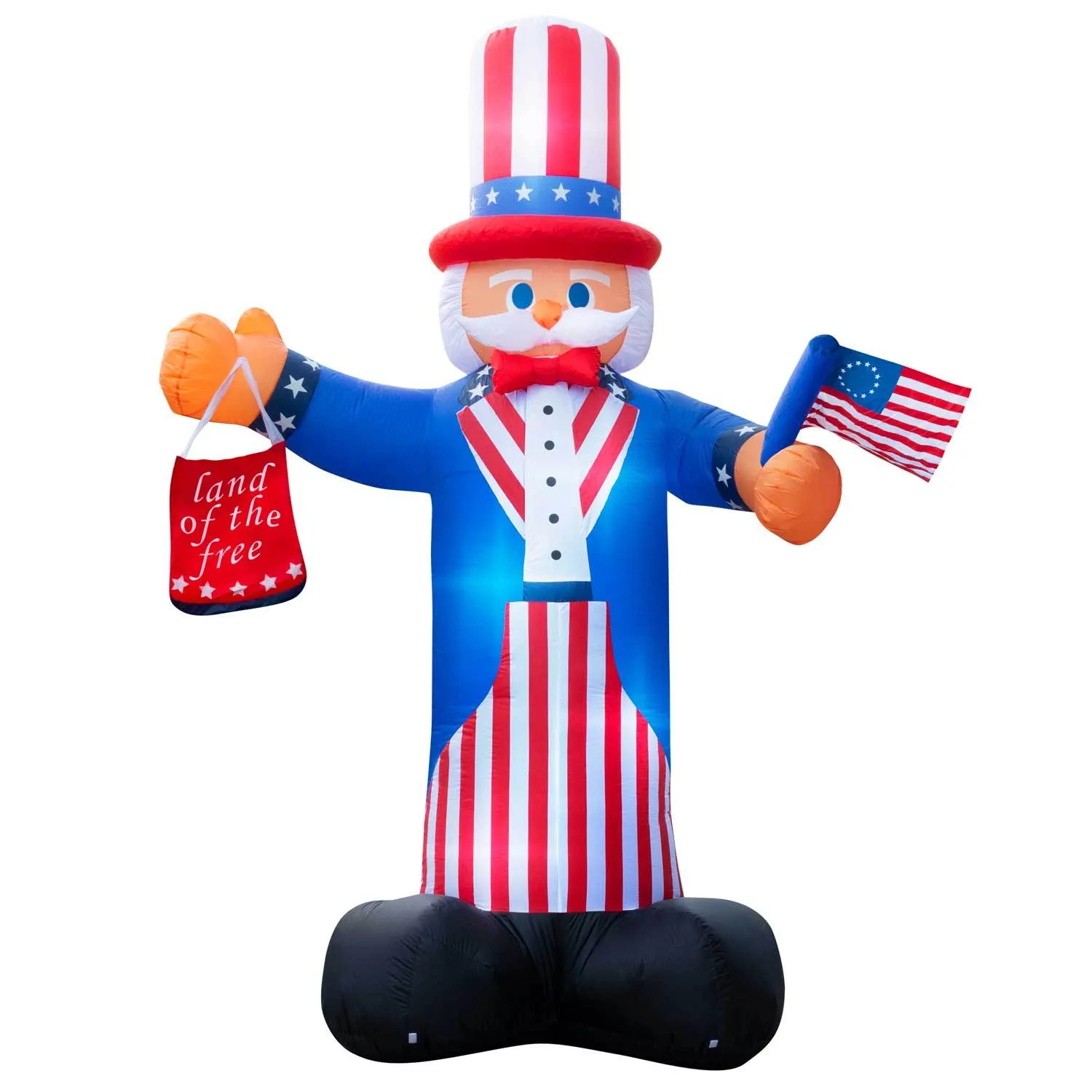 Holidayana® Inflatable 4th Of July Uncle Sam Decoration with Built-In Fan and LED Lights