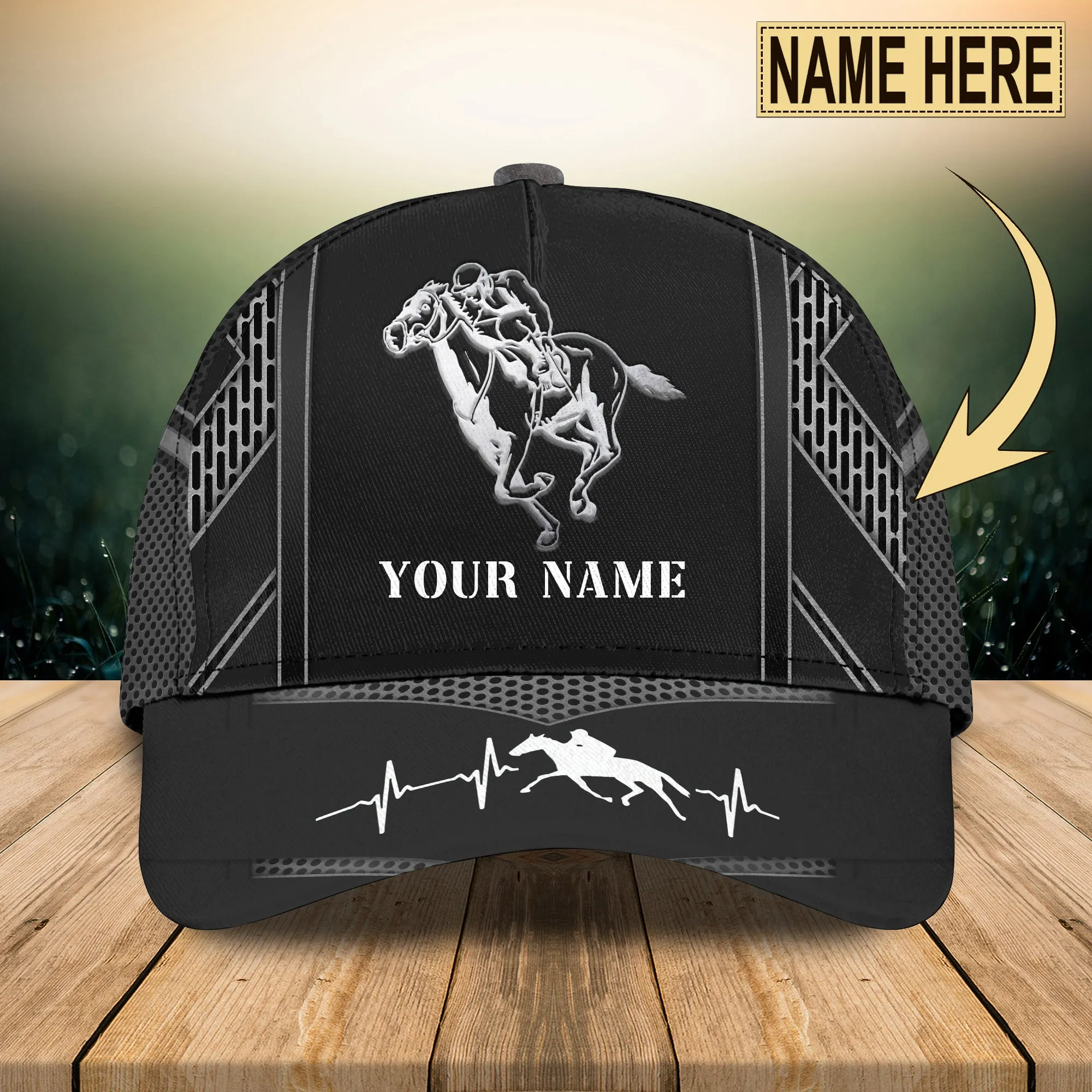 Horse Racing - Personalized Name Cap - Nia94