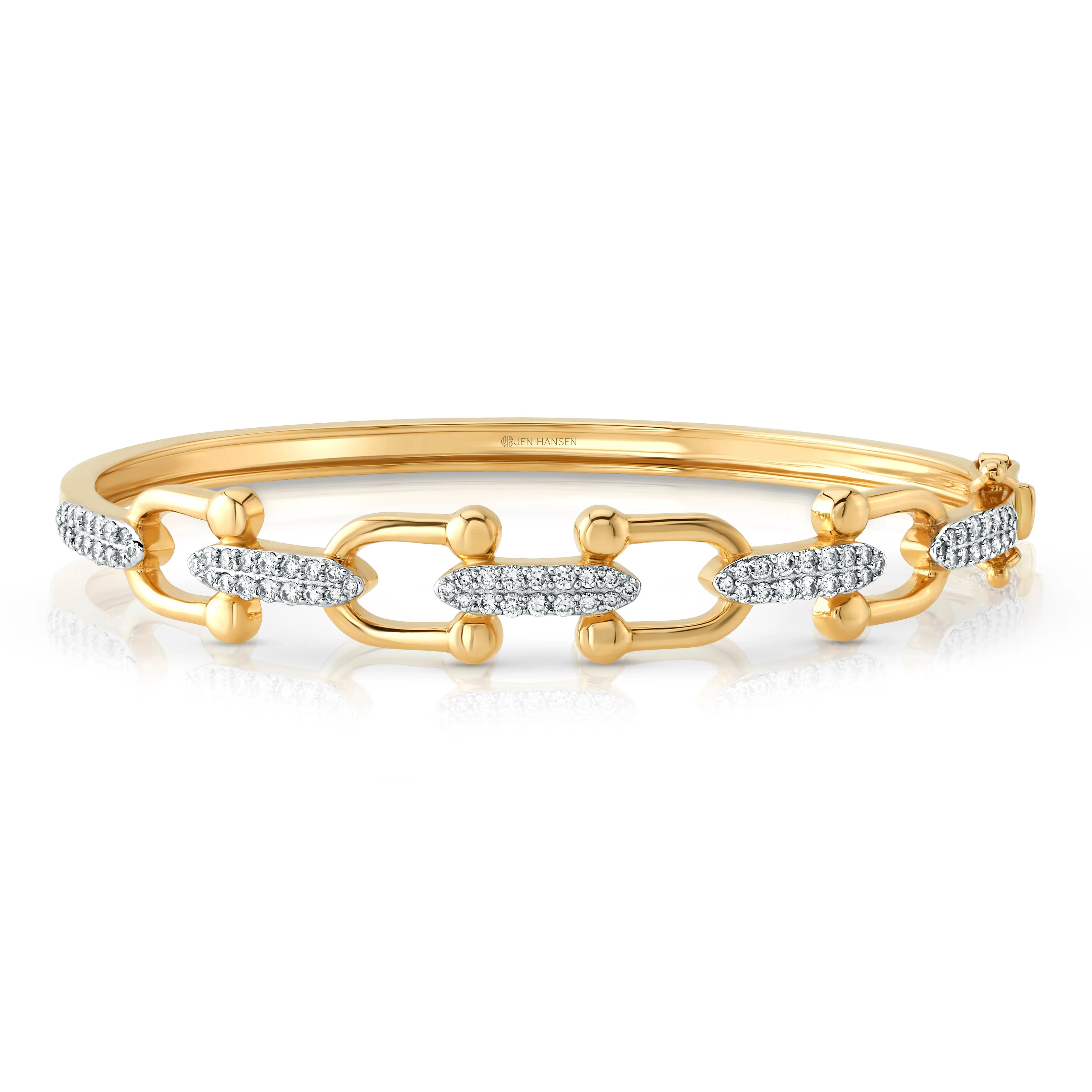 HORSEBIT DIAMOND BANGLE, 14kt GOLD