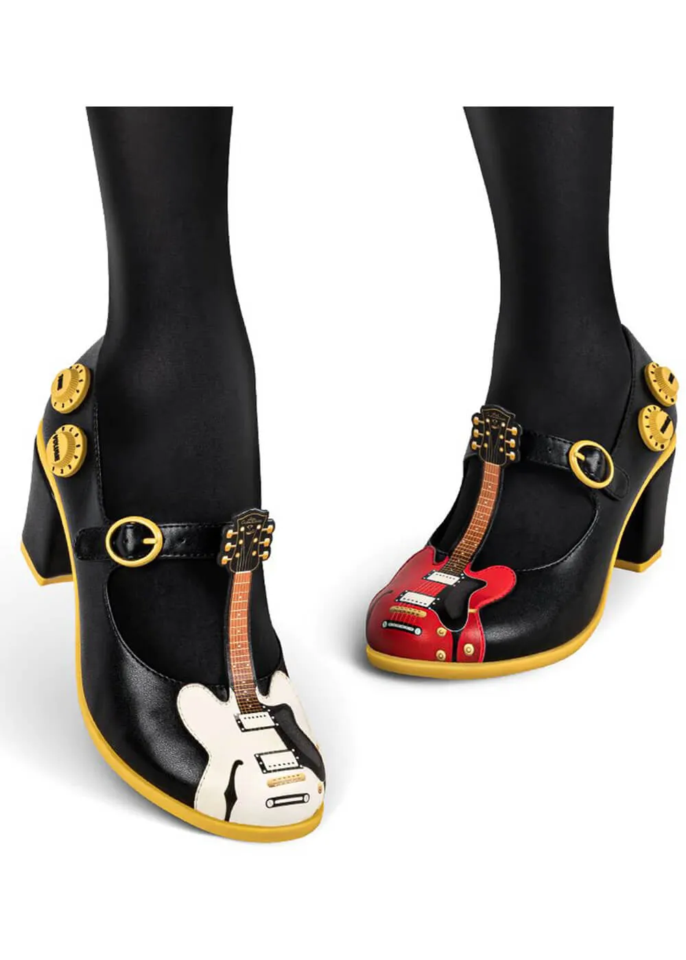 Hot Chocolate Design Classic Rock Guitar Pumps Black