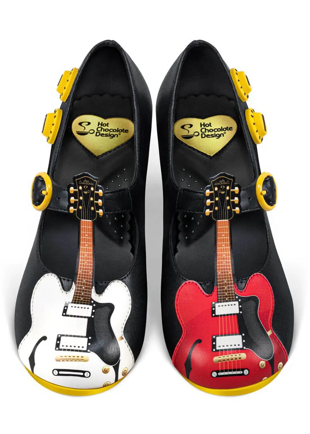 Hot Chocolate Design Classic Rock Guitar Pumps Black
