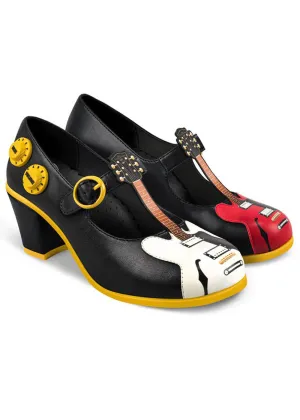 Hot Chocolate Design Classic Rock Guitar Pumps Black