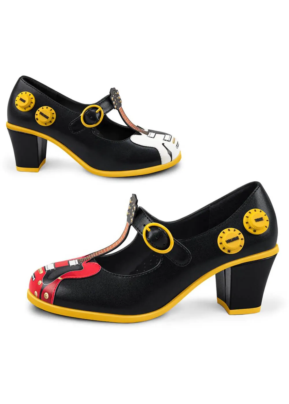 Hot Chocolate Design Classic Rock Guitar Pumps Black