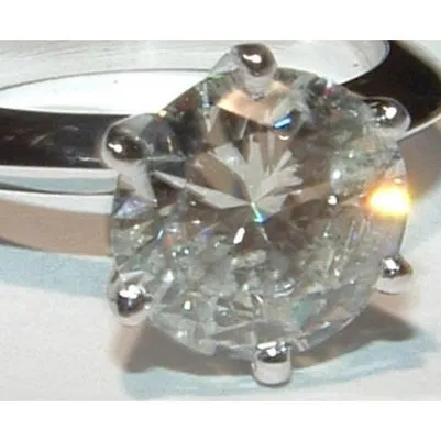 Huge 10 Carat Lab Grown Diamond Solitaire Engagement Ring Gold White