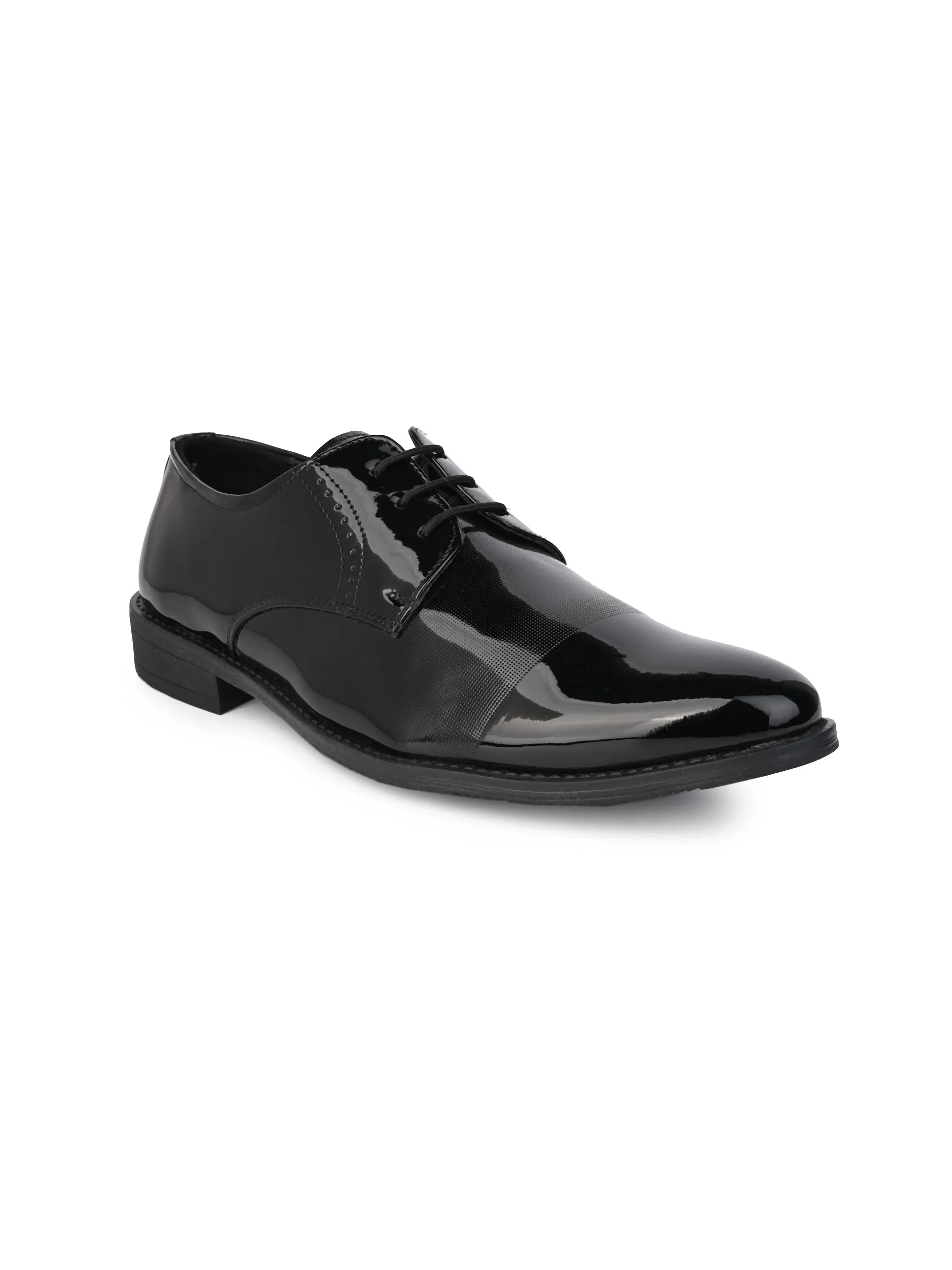 Hydes and Hues Men Round-Toe Derbys Black