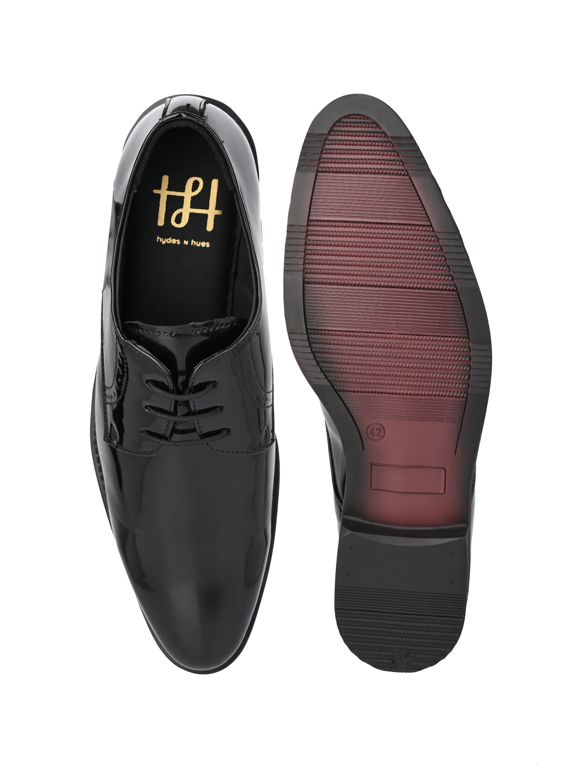 Hydes and Hues Men Round-Toe Derbys Black