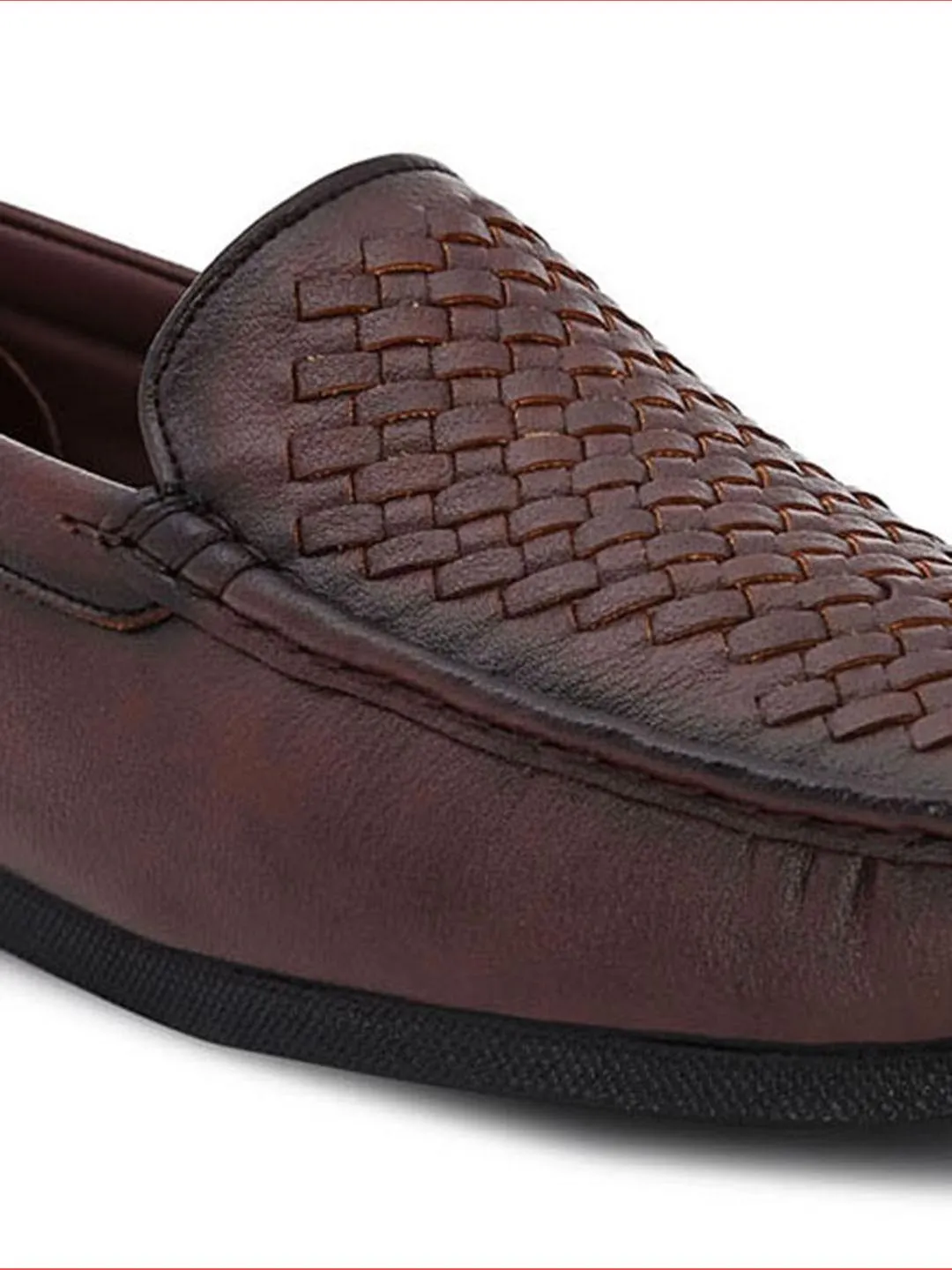 Hydes N Hues Men Brown Woven Design Loafers