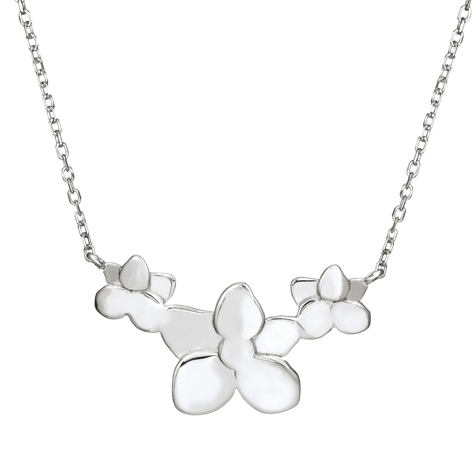 Hydrangea Cluster Cremation Necklace in Sterling Silver