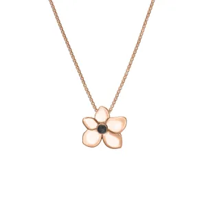 Hydrangea Cremation Necklace in 14K Rose Gold