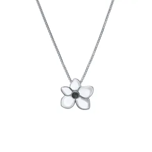 Hydrangea Cremation Necklace in 14K White Gold