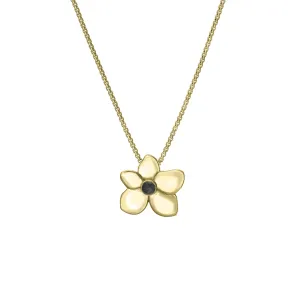Hydrangea Cremation Necklace in 14K Yellow Gold