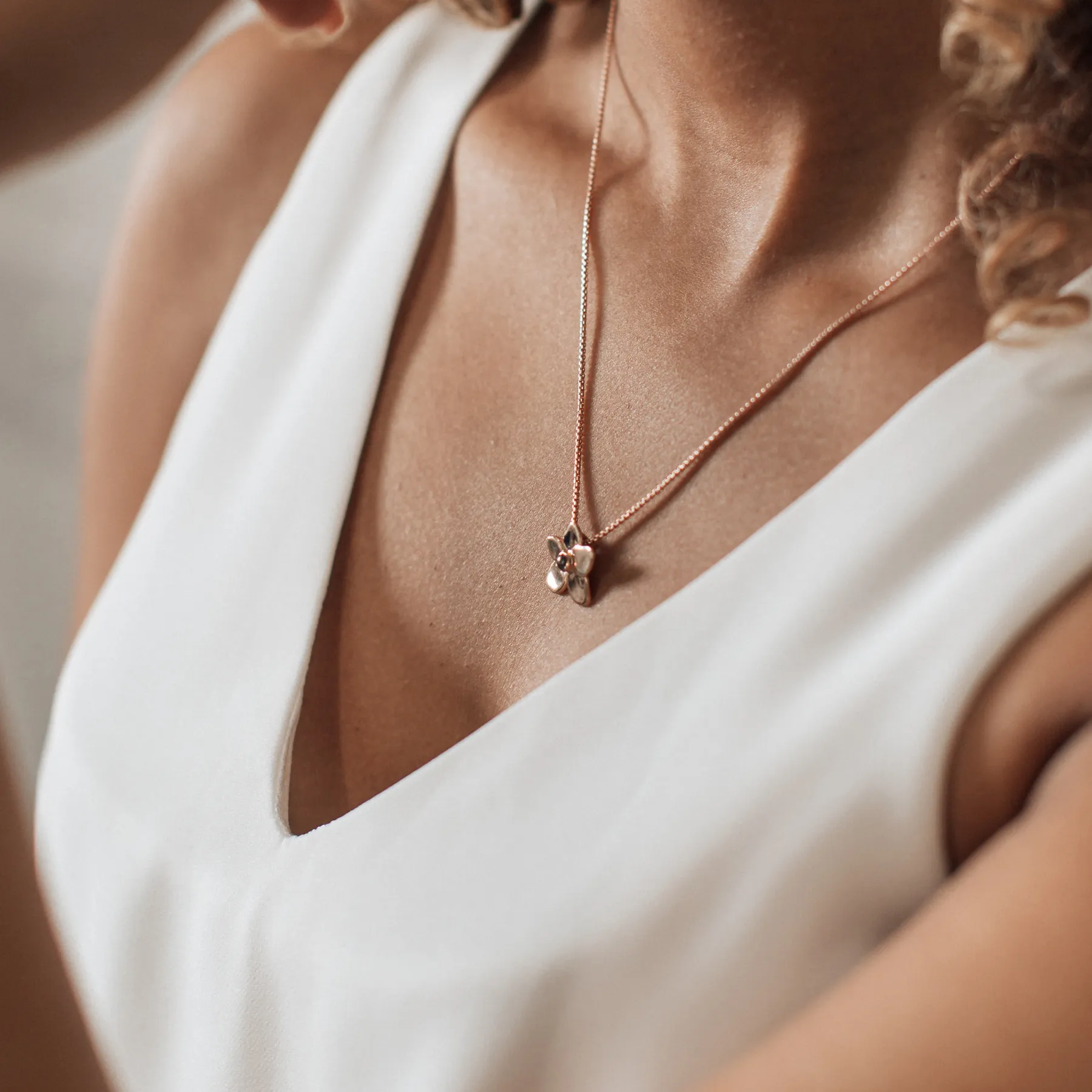Hydrangea Cremation Necklace in Sterling Silver