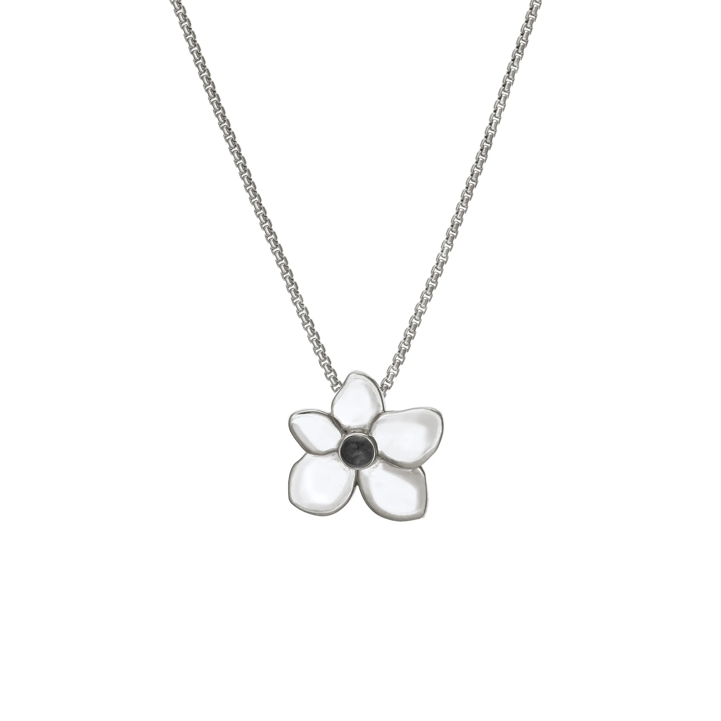 Hydrangea Cremation Necklace in Sterling Silver