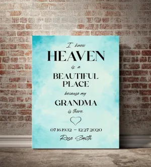 I Know Heaven Personalized Premium Memorial Canvas