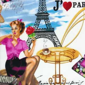 I Love Paris in multi by Timeless Treasures