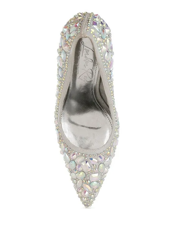 Iceout Diamante & Rhinestone Pumps