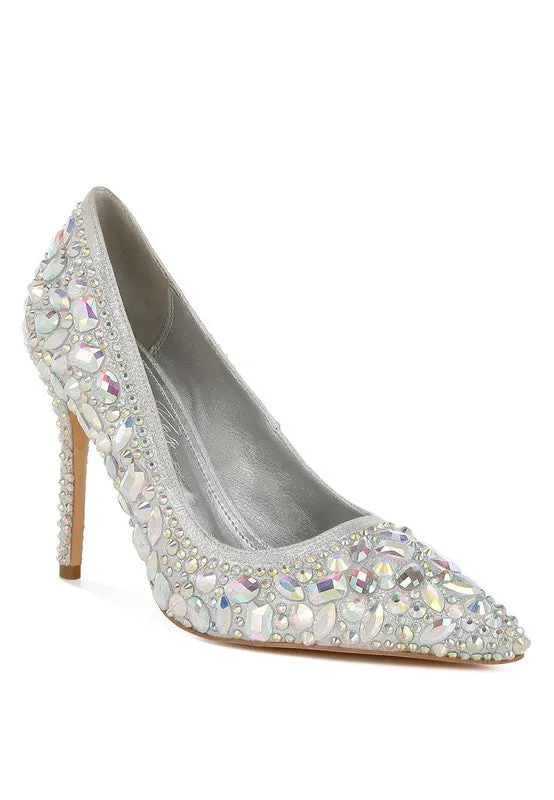 Iceout Diamante & Rhinestone Pumps