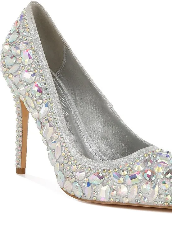 Iceout Diamante & Rhinestone Pumps
