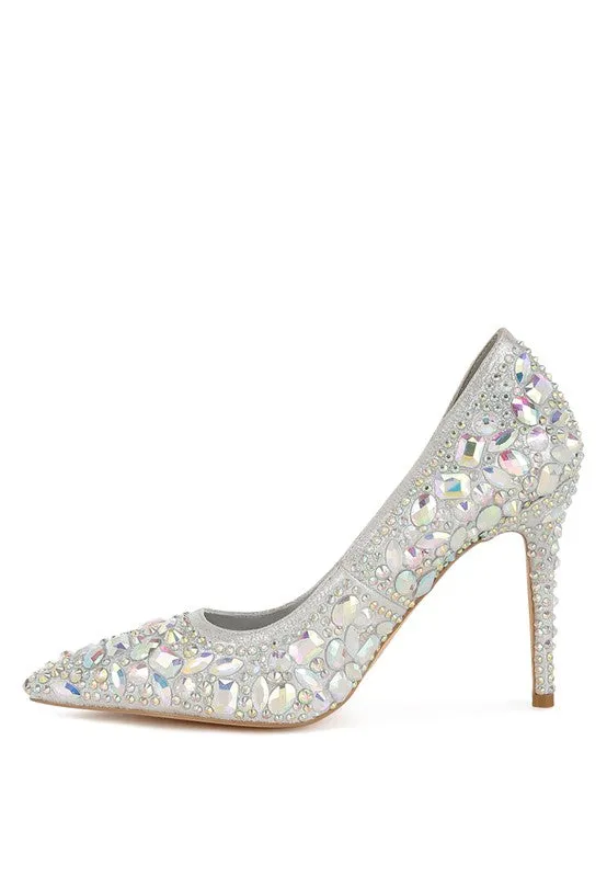 Iceout Diamante & Rhinestone Pumps