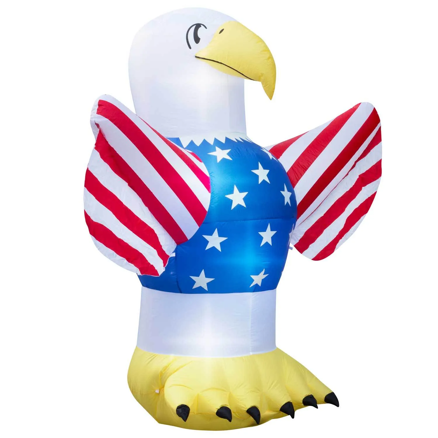 Inflatable 4th of July Bald Eagle Decoration with Built-In Fan and LED Lights