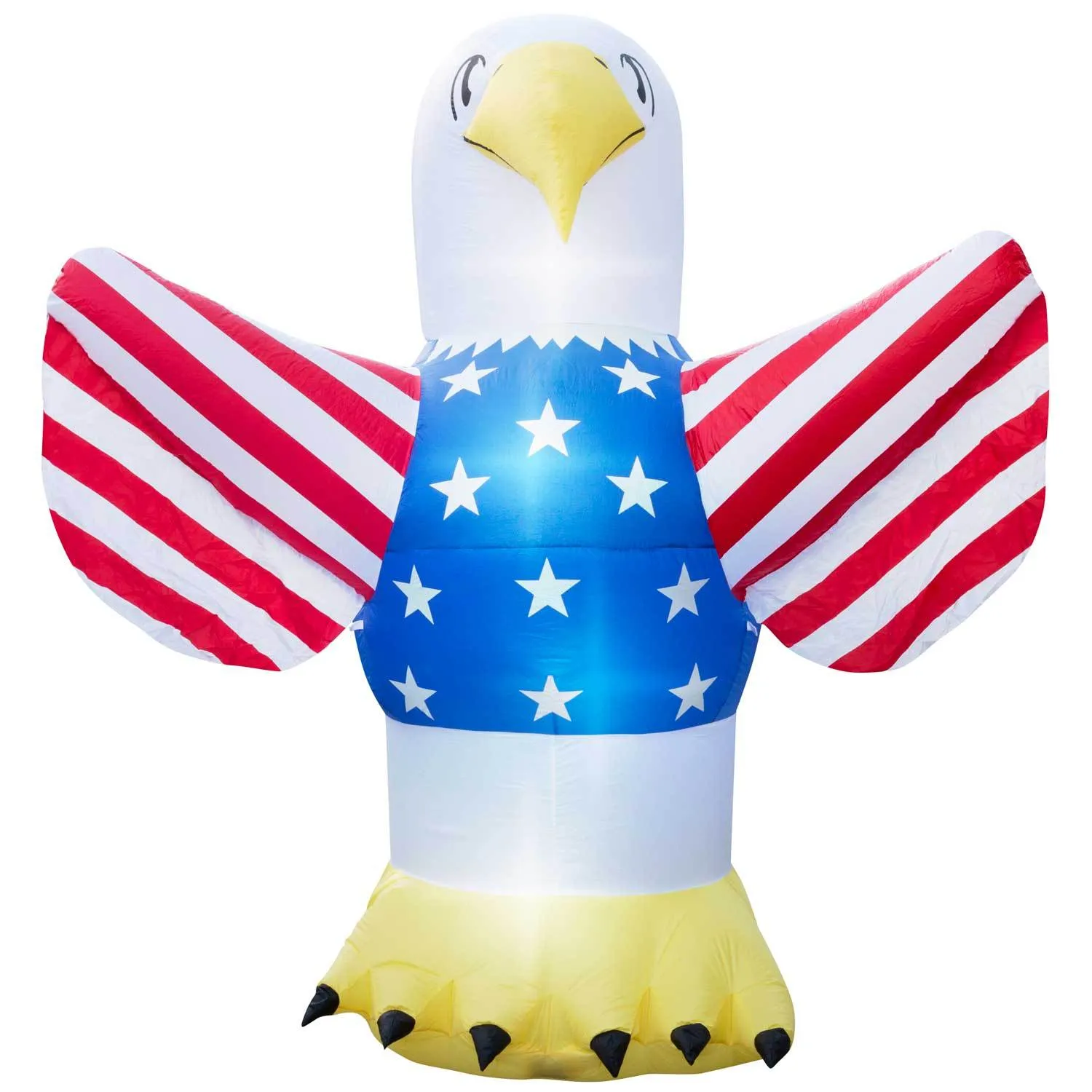 Inflatable 4th of July Bald Eagle Decoration with Built-In Fan and LED Lights
