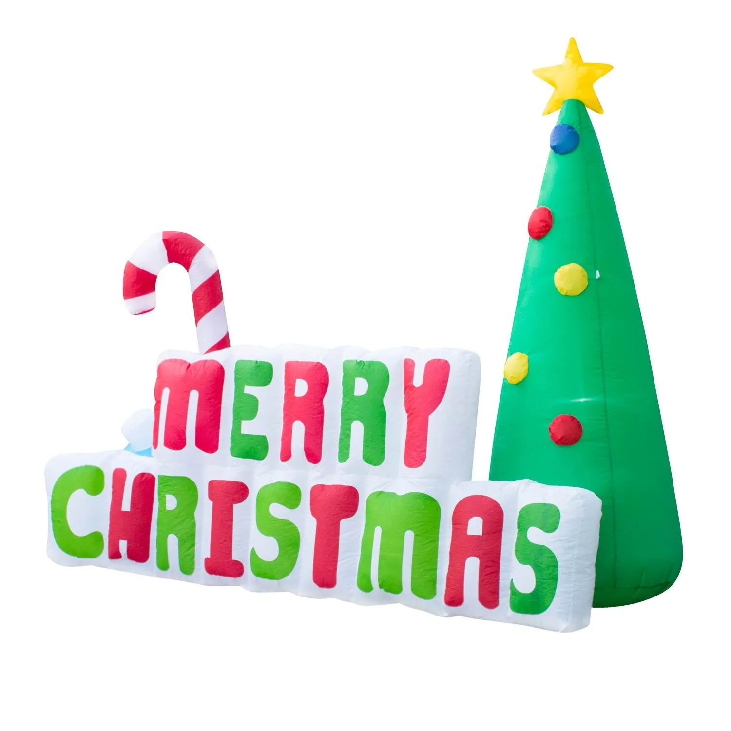 Inflatable Merry Christmas Sign Christmas Decoration with Built in Fan and LED Lights