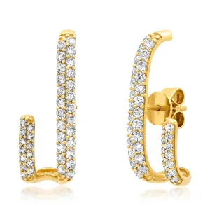 J BAR DIAMOND EARRINGS 14kt GOLD