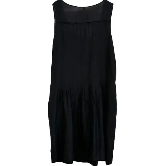 Johnny Was Black Silk eyelet Vintage JW Classics LBD Beach Bohemian Dress SZ S