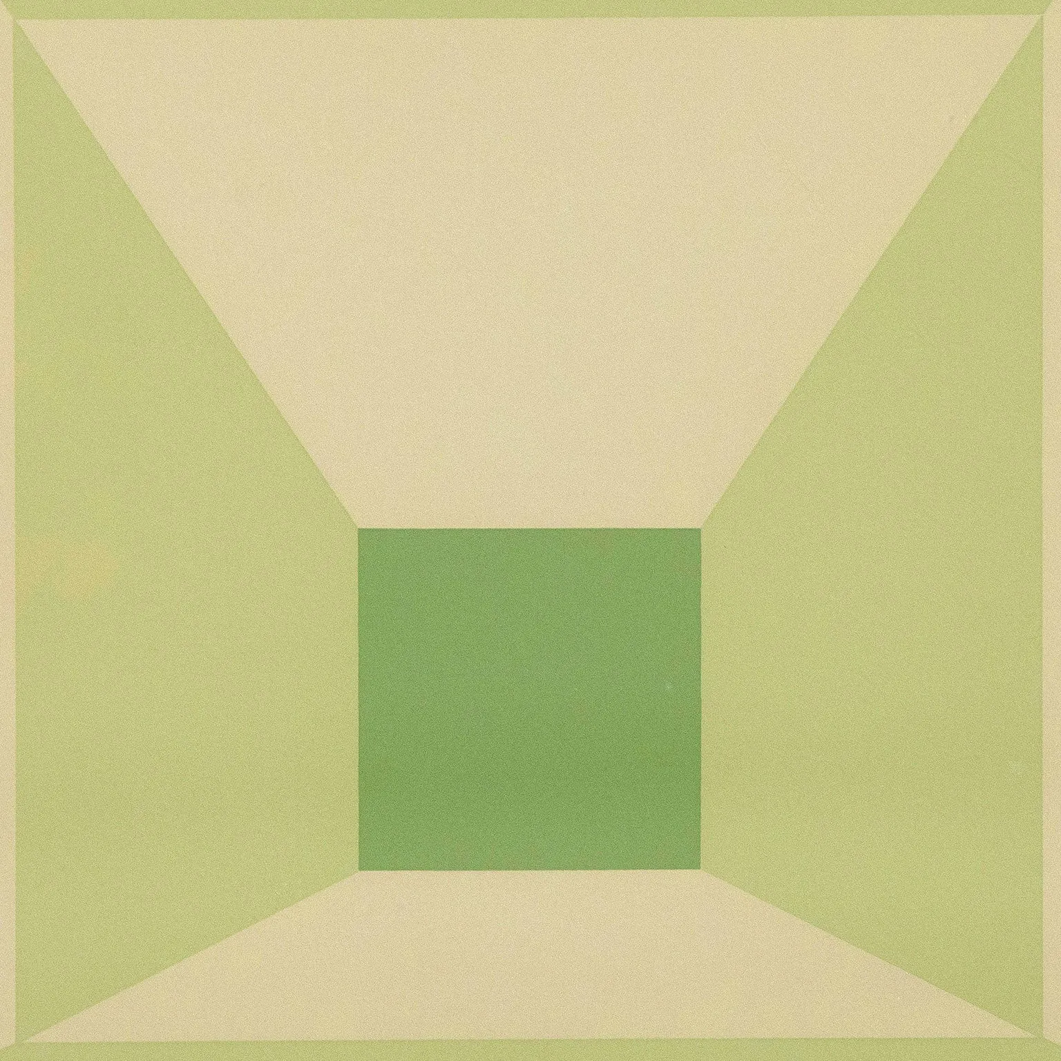 JOSEF ALBERS "MITERED SQUARES -LIME" SCREENPRINT, 1976