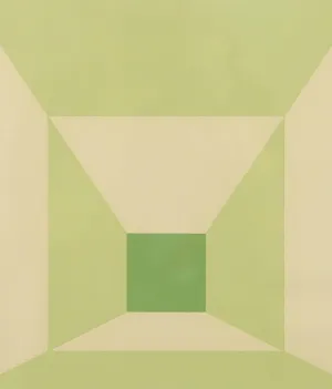JOSEF ALBERS "MITERED SQUARES -LIME" SCREENPRINT, 1976