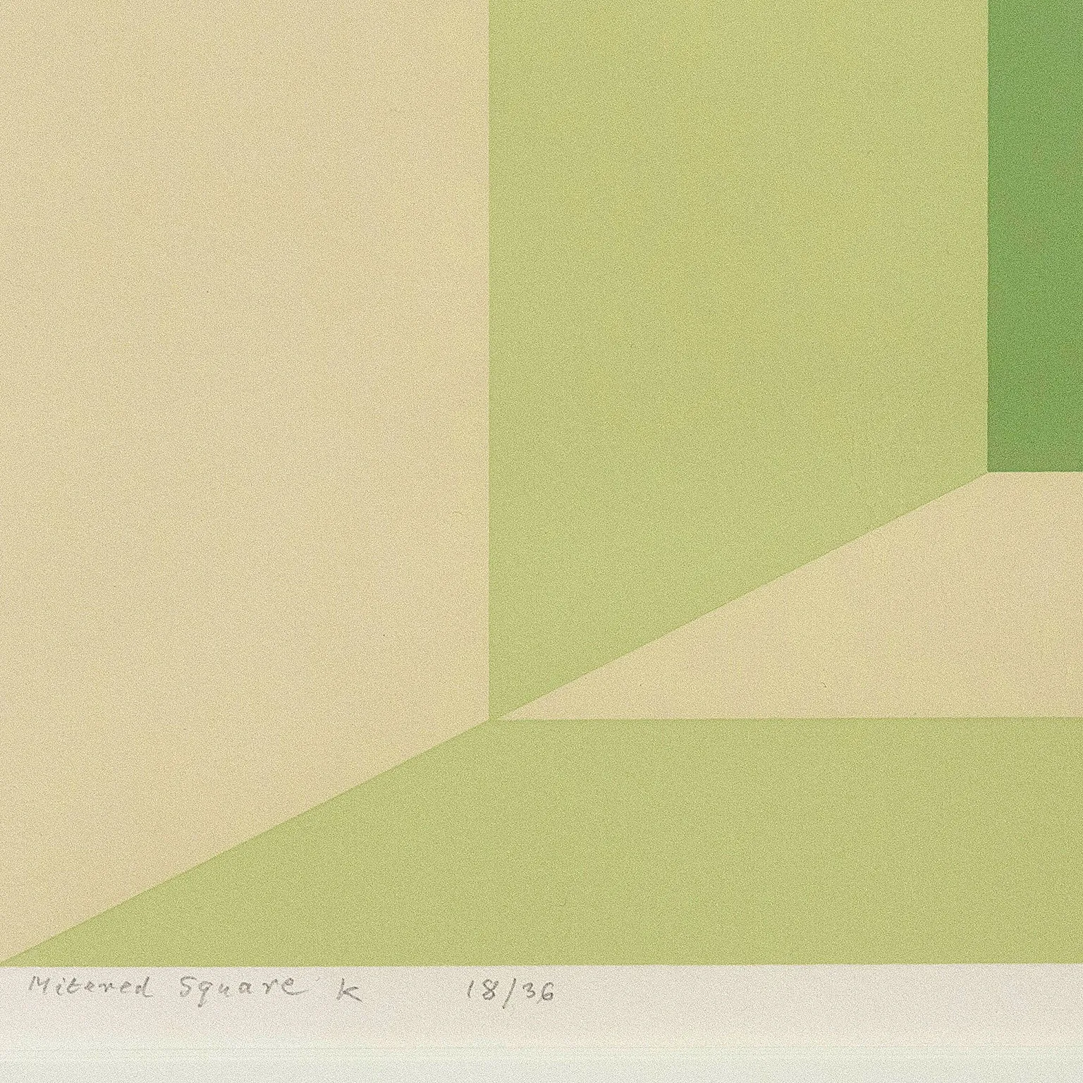 JOSEF ALBERS "MITERED SQUARES -LIME" SCREENPRINT, 1976
