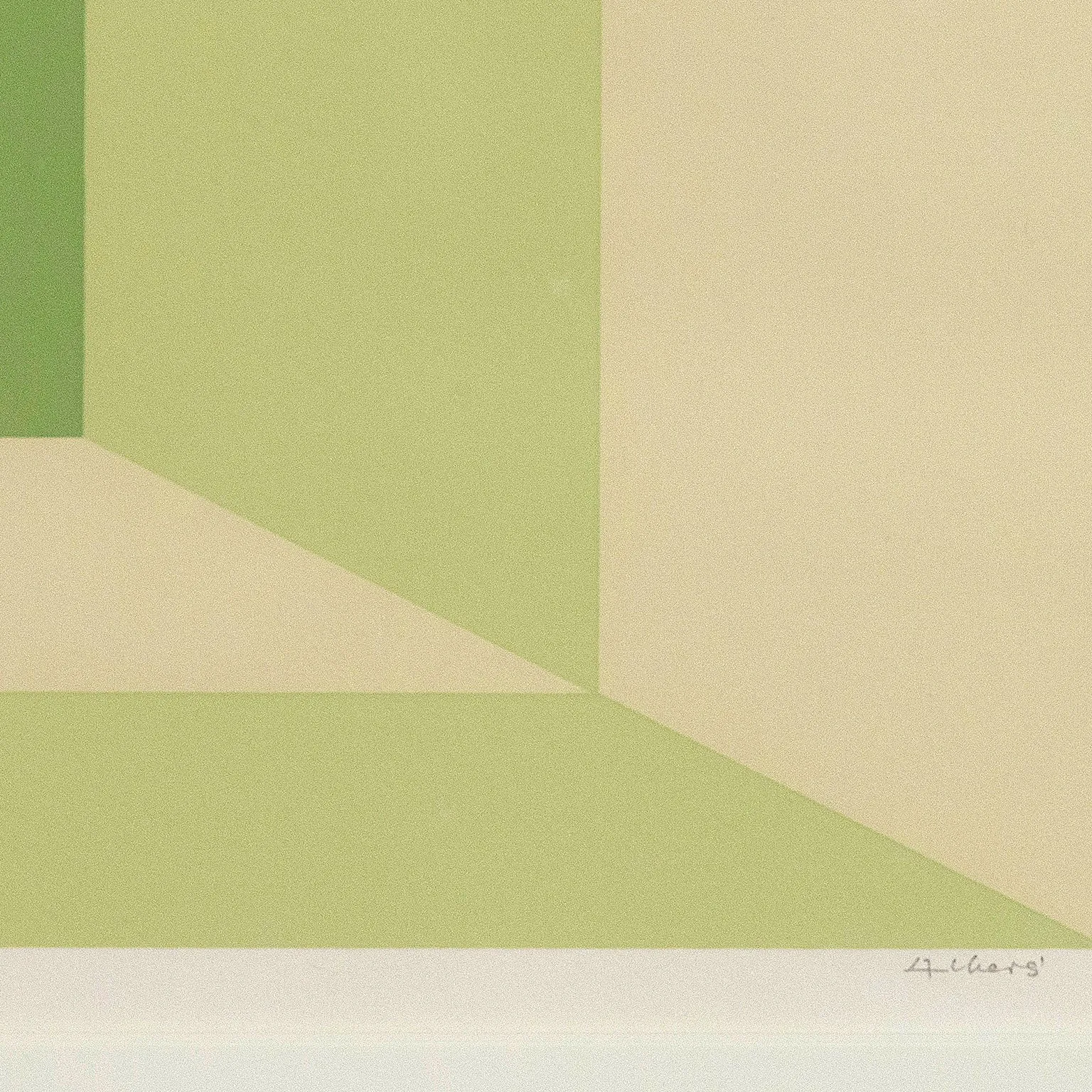 JOSEF ALBERS "MITERED SQUARES -LIME" SCREENPRINT, 1976