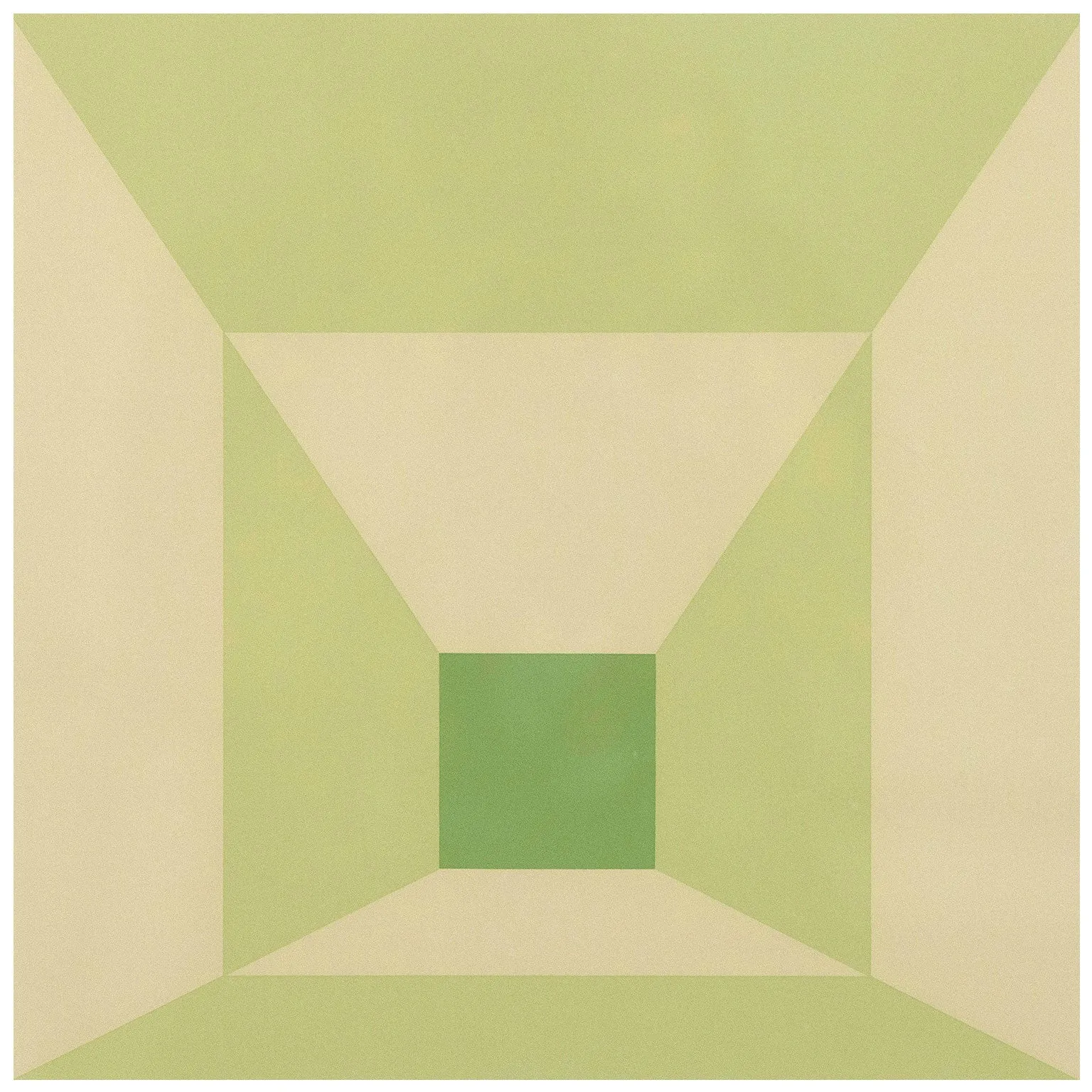 JOSEF ALBERS "MITERED SQUARES -LIME" SCREENPRINT, 1976