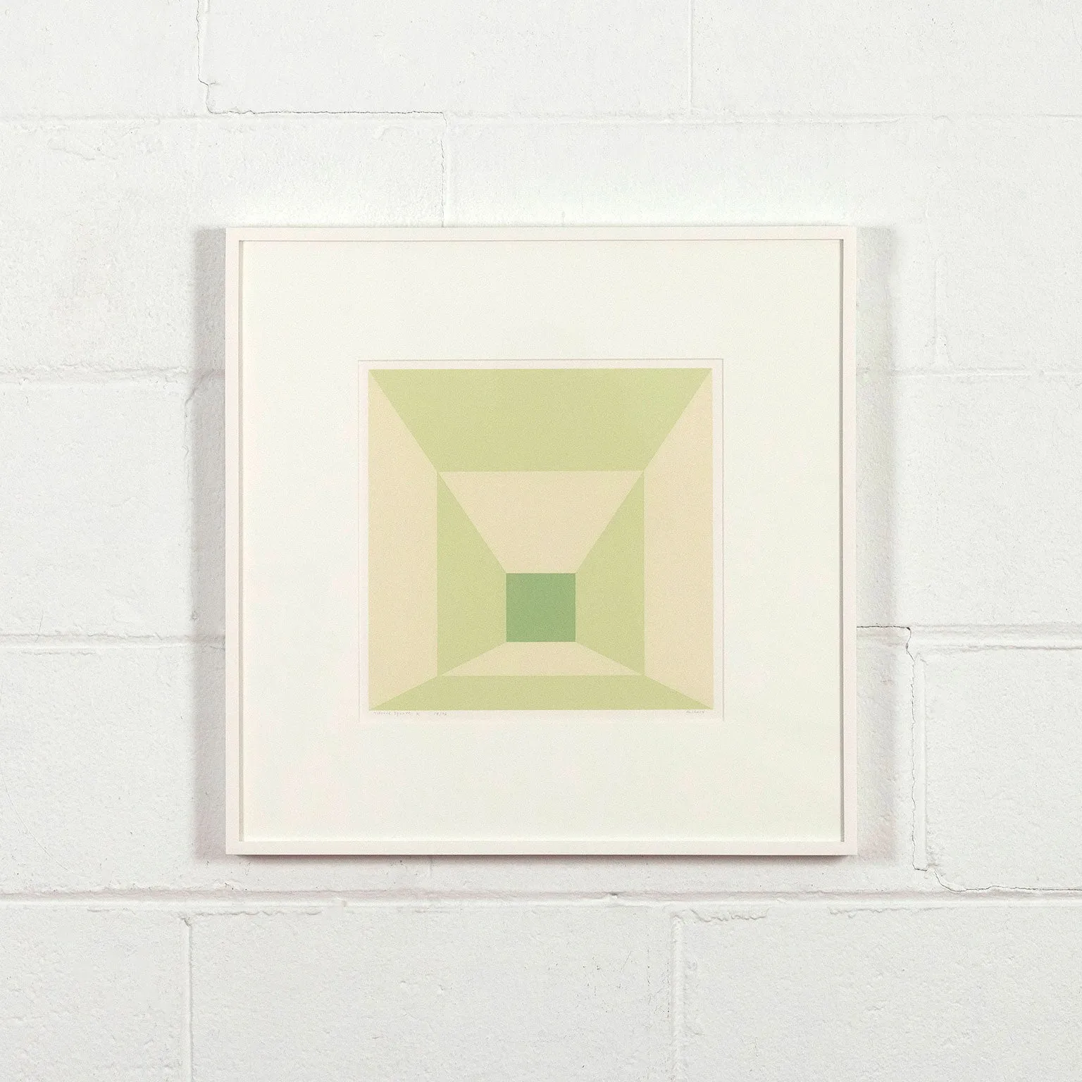 JOSEF ALBERS "MITERED SQUARES -LIME" SCREENPRINT, 1976