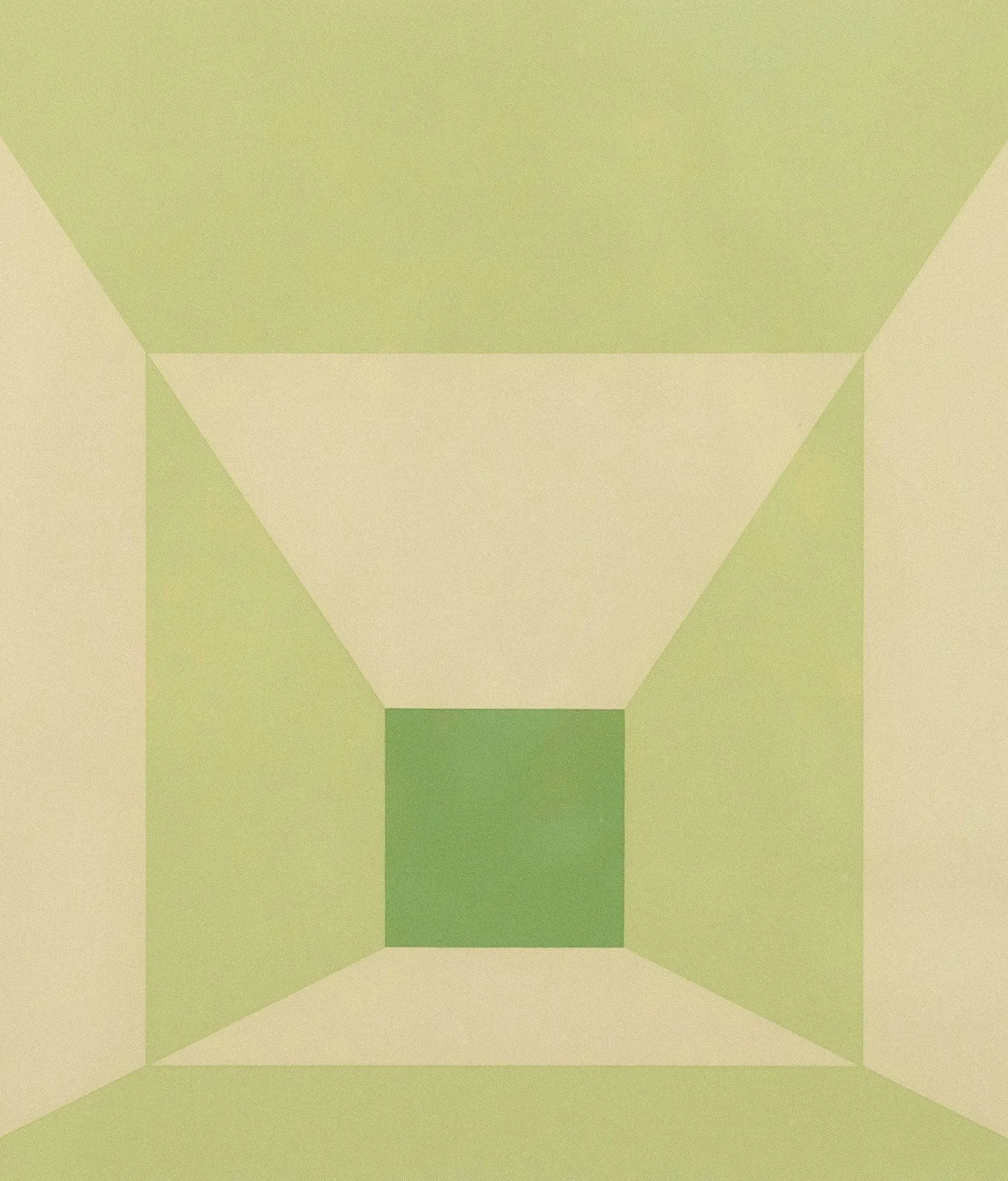 JOSEF ALBERS "MITERED SQUARES -LIME" SCREENPRINT, 1976