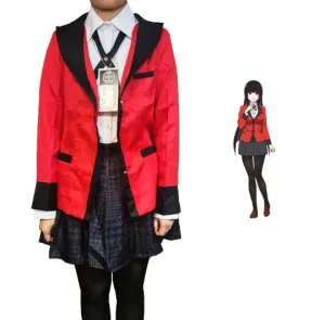 Kakegurui - Hyakkaou Private Academy - Yumeko Jabami Cosplay/ Halloween costume - Red and Blue