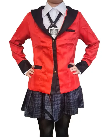 Kakegurui - Hyakkaou Private Academy - Yumeko Jabami Cosplay/ Halloween costume - Red and Blue