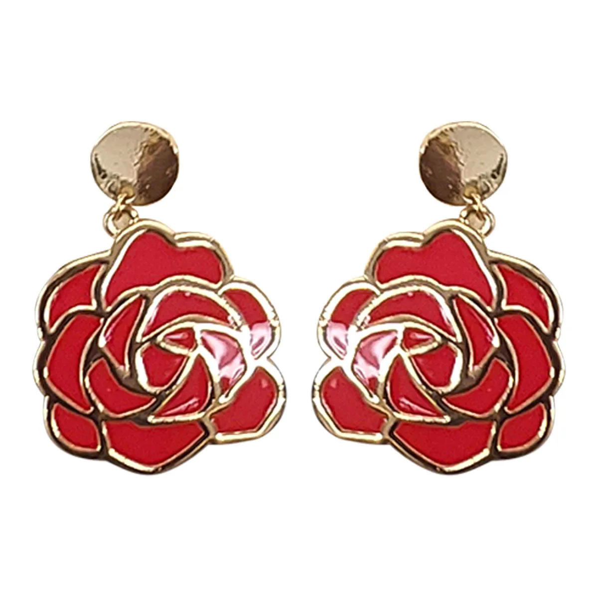 Kentucky Derby Red Rose Earrings