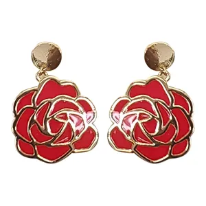 Kentucky Derby Red Rose Earrings