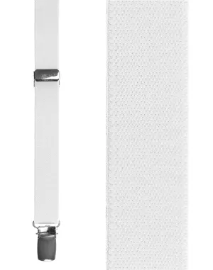 Kids White Oxford Suspenders