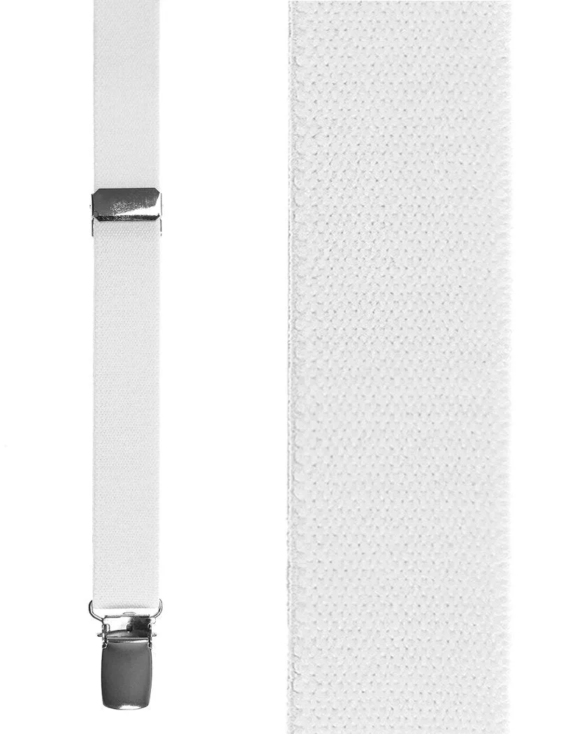 Kids White Oxford Suspenders
