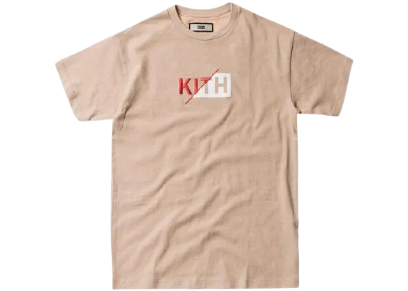 Kith Slash Classic Logo Tee Sand