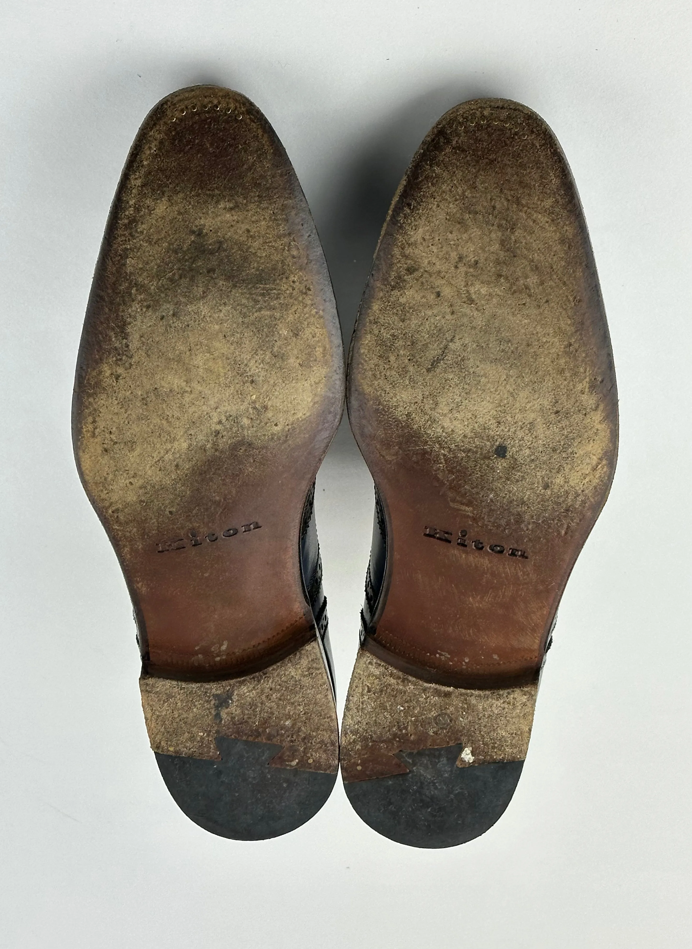 Kiton Blue Wingtip Oxford Shoes