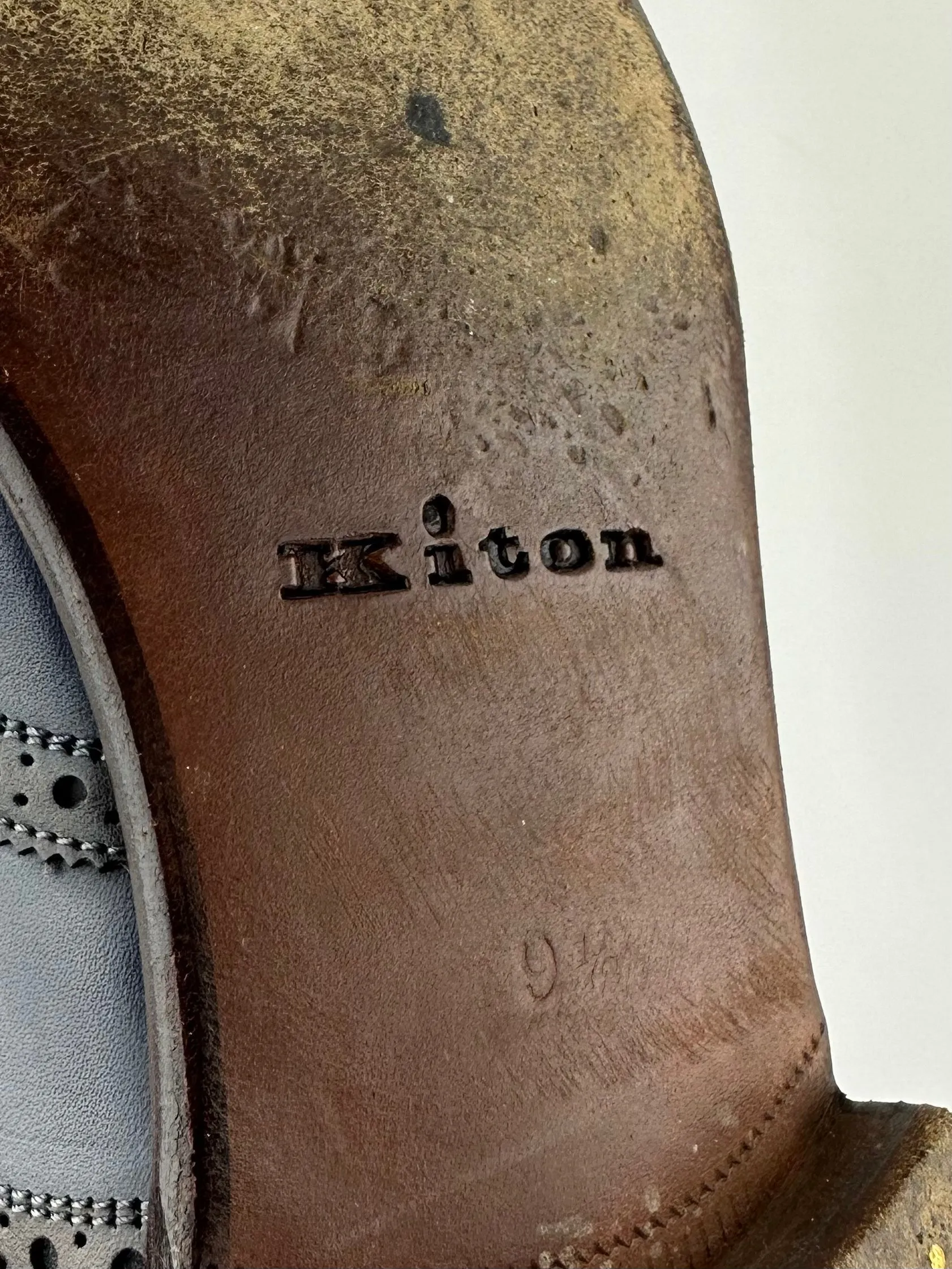 Kiton Blue Wingtip Oxford Shoes