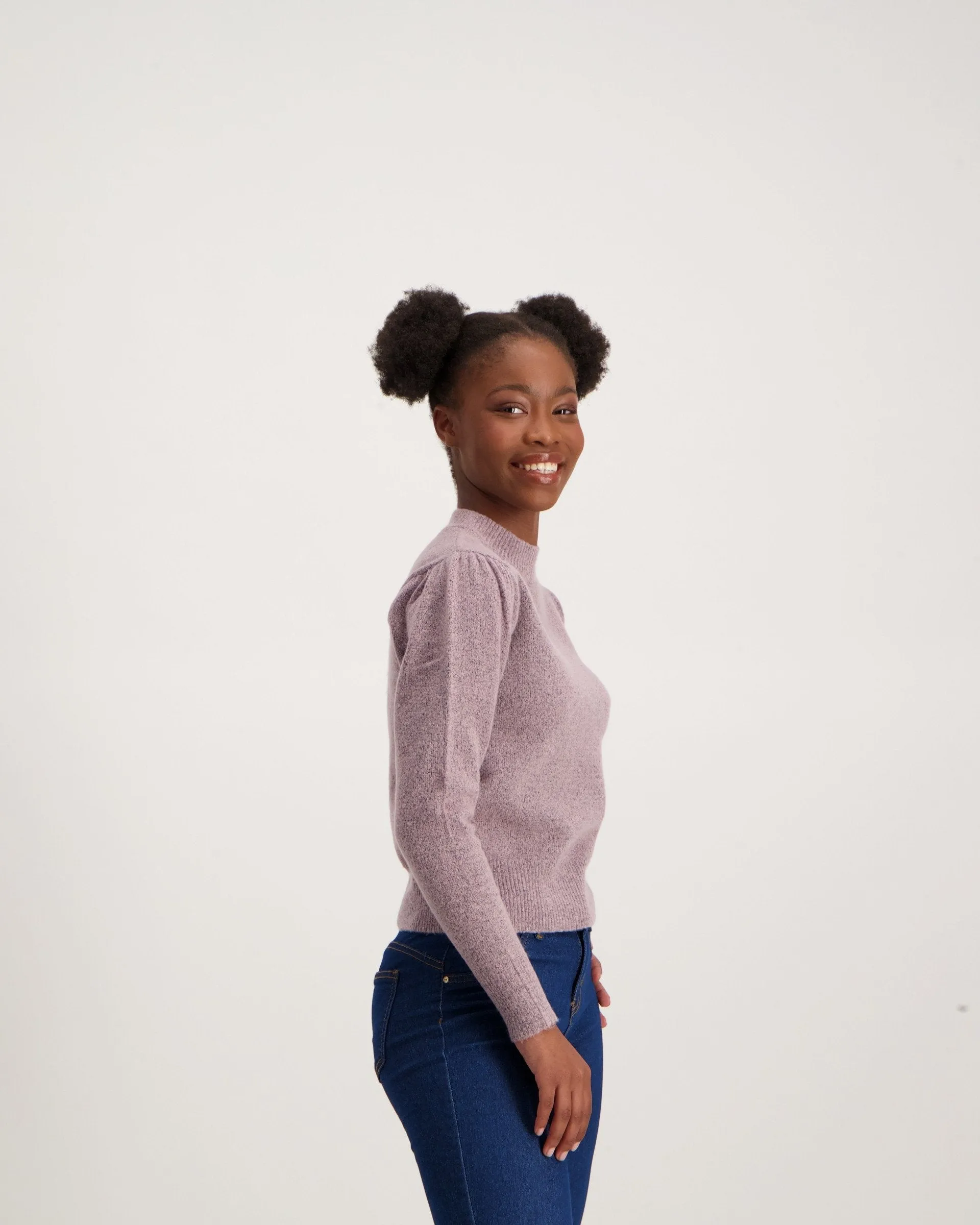 Ladies Puff Sleeve Pullover - Mauve
