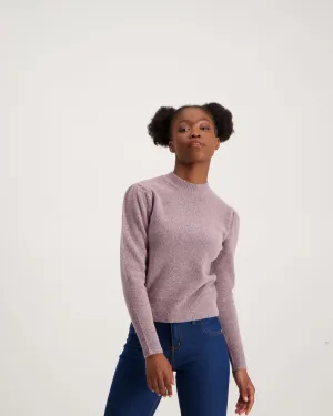 Ladies Puff Sleeve Pullover - Mauve