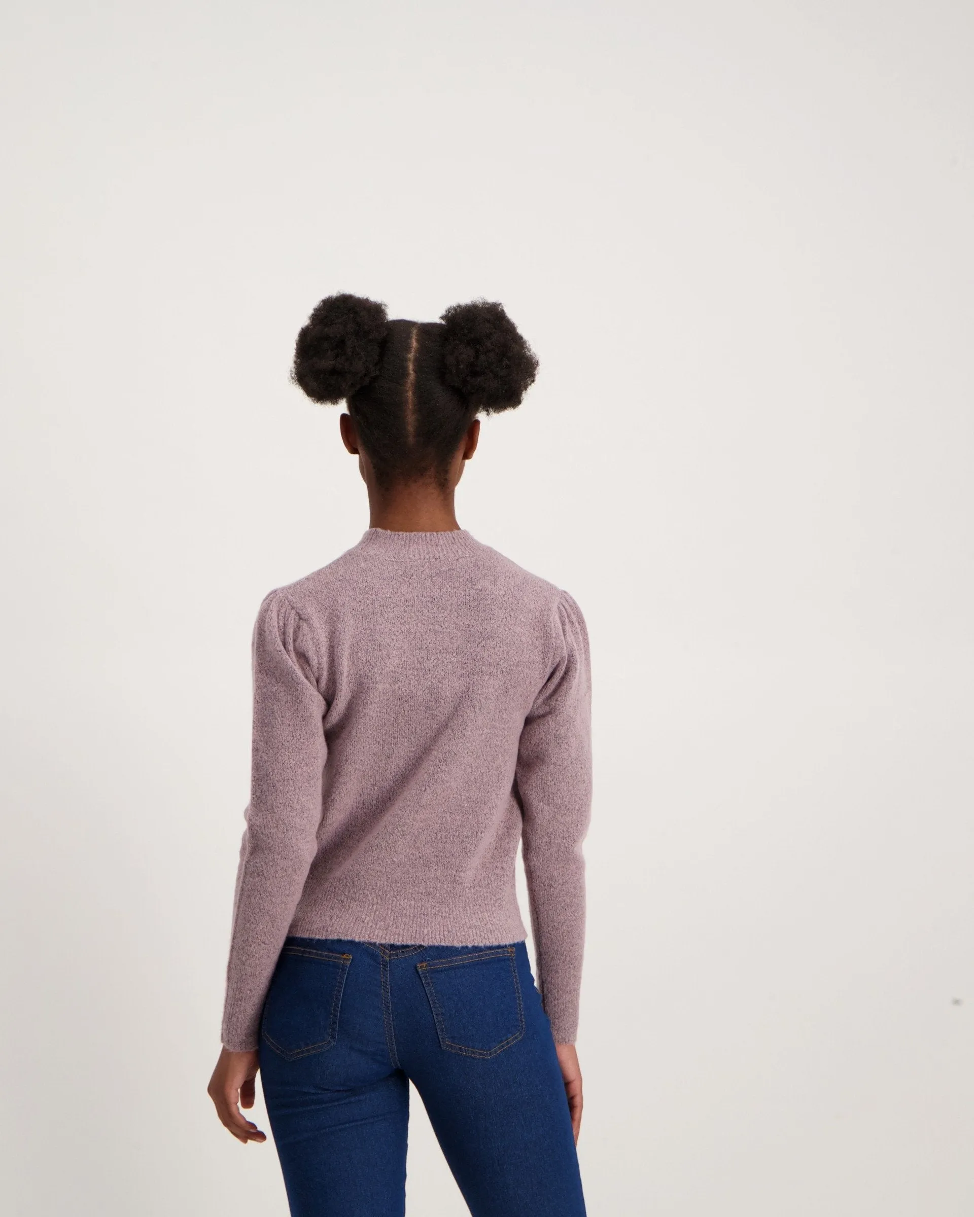 Ladies Puff Sleeve Pullover - Mauve