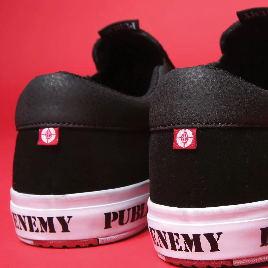 Lakai x Public Enemy Owen VLK Skate Shoes - Black/Red